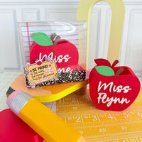 Personalized Apple Pencil Holder | Custom Teacher Desk Organizer & Teacher Gift