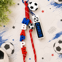 Soccer theme 3D Printed Keychain w/ hanging charms