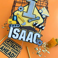 Construction cake topper