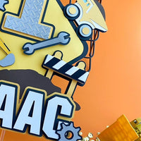 Construction cake topper