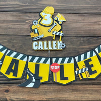 Construction Theme cake topper/banner