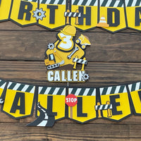 Construction Theme cake topper/banner
