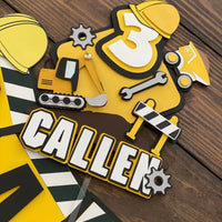 Construction Theme cake topper/banner