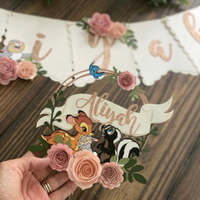 Bambi banner, bambi 1st birthday decor, floral party decor, one birthday banner, bambi banner, bambi banner