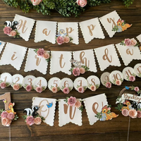 Bambi banner, bambi 1st birthday decor, floral party decor, one birthday banner, bambi banner, bambi banner