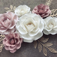 Set of 6 paper flowers, nursery paper flowers, Nursery wall decor, paper flower decor, girls room wall decor