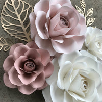 Set of 6 paper flowers, nursery paper flowers, Nursery wall decor, paper flower decor, girls room wall decor