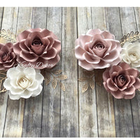 Set of 6 paper flowers, nursery paper flowers, Nursery wall decor, paper flower decor, girls room wall decor