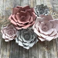 5 pcs set paper flowers, nursery paper flowers, nursery decor, paper flowers backdrop, baby shower decor, bridal shower