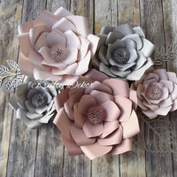 5 pcs set paper flowers, nursery paper flowers, nursery decor, paper flowers backdrop, baby shower decor, bridal shower