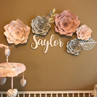 5 pcs set paper flowers, nursery paper flowers, nursery decor, paper flowers backdrop, baby shower decor, bridal shower