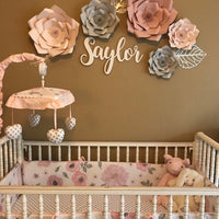 5 pcs set paper flowers, nursery paper flowers, nursery decor, paper flowers backdrop, baby shower decor, bridal shower