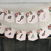 Boho floral banner, floral banner, boho floral garland, 1st birthday party, floral 1st birthday, floral baby shower, boho party decor-3