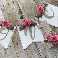 floral high chair banner, boho floral banner , floral party decor, floral banner, boho high chair banner, high chair banner,