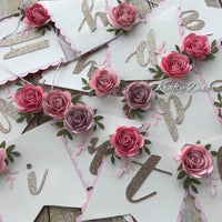 Floral banner, floral party decor, baby shower banner, floral baby shower, floral nursery, nursery banner, baby shower banner, boho banner