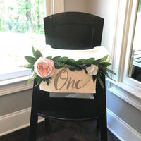 High chair garland, floral high chair banner, bohemian flower garland, highchair banner, bohemian party decor