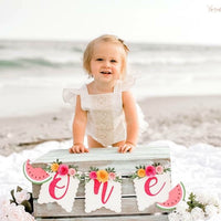 One in a melon cake topper, Watermelon High Chair Banner, one in a melon party, Watermelon Party Decorations