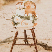 High chair garland, floral high chair banner, bohemian flower garland, highchair banner, bohemian party decor