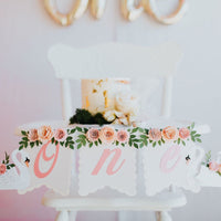 Swan high chair banner, princess party, 1st birthday party