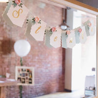 Boho floral banner, floral banner, boho floral garland, 1st birthday party, floral 1st birthday, floral baby shower, boho party decor-3