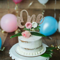 one cake topper, One Year Old Cake Topper, Floral Cake Topper, Glitter Cake Topper, Smash Cake , Girl Cake Topper,  cake smash cake topper-1