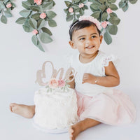 one cake topper, One Year Old Cake Topper, Floral Cake Topper, Glitter Cake Topper, Smash Cake , Girl Cake Topper,  cake smash cake topper-2