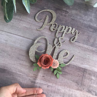 Birthday cake topper, Floral cake topper, 1st birthday cake topper, floral party, cake smash props-1