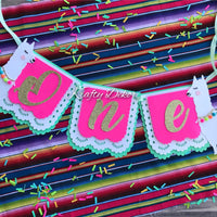 Llama banner, llama high chair banner, llama cake topper, llama party decor, cactus party, fiesta party decor, CUSTOMIZE IT!
