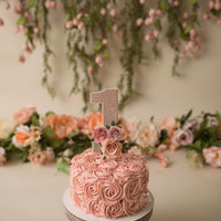 One year old cake topper, Floral cake topper, number 1 cake topper, one cake topper, glitter cake topper, cake smash cake topper-1