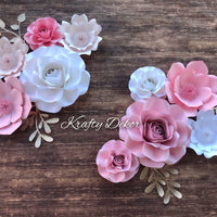10 pc set nursery paper flowers, paper wall flowers, nursery flowers, paper blooms, nursery decor, CUSTOMIZE COLORS