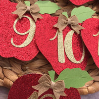 Apple monthly Garland | Apple Banner | Apple party decoration | Apples Decor |Apples garland | Fruit party decor | Apple of my eye party