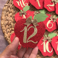 Apple monthly Garland | Apple Banner | Apple party decoration | Apples Decor |Apples garland | Fruit party decor | Apple of my eye party