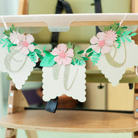 One high chair banner, tropical high chair banner, tropical theme birthday decor, smash cake banner, smash cake photo prop, luau first birth