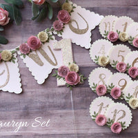 Floral high chair banner, floral party package, floral banner, boho high chair banner, high chair banner, floral party decor, floral 1st bir