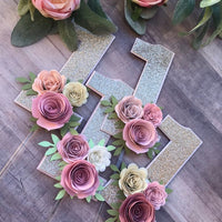 1st birthday cake topper, One year old cake topper, Floral cake topper, number 1 cake topper, one cake topper, cake smash floral cake topper
