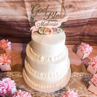 Birthday cake topper, Floral cake topper, bride to be cake topper, floral party, god bless cake topper, 1st birthday floral cake topper