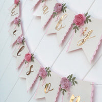 Floral banner, floral party decor, baby shower banner, floral baby shower, floral nursery, nursery banner, baby shower banner, boho banner