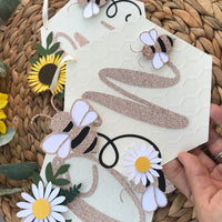 Bee High chair banner, sunflower garland, highchair banner, first birthday, sunflower theme-1