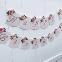 Boho floral banner, floral banner, boho floral garland, 1st birthday party, floral 1st birthday, floral baby shower, boho party decor-2