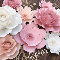 10 pc set nursery paper flowers, paper wall flowers, nursery flowers, paper blooms, nursery decor, CUSTOMIZE COLORS