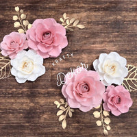 6pc paper flowers, nursery paper flowers, paper roses, baby nursery, nursery decor.
