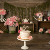 Name cake topper, Floral cake topper, flowers cake topper, floral party, birthday cake topper, 1st birthday floral cake topper-1