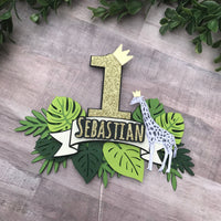 Jungle Safari cake topper, safari 1st birthday, safari gold cake topper, wild one cake topper, jungle theme topper, safari birthday decor