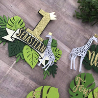 Jungle Safari cake topper, safari 1st birthday, safari gold cake topper, wild one cake topper, jungle theme topper, safari birthday decor
