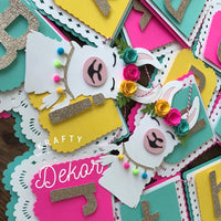 Llama happy birthday banner, llama banner, llama party décor, cactus party, CUSTOMIZE IT!