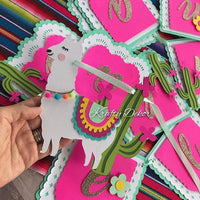 Llama happy birthday banner, llama banner, llama party décor, cactus party, CUSTOMIZE IT!-2