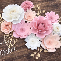 10 pc set nursery paper flowers, paper wall flowers, nursery flowers, paper blooms, nursery decor, CUSTOMIZE COLORS
