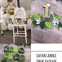 Jungle Safari cake topper, safari 1st birthday, safari gold cake topper, wild one cake topper, jungle theme topper, safari birthday decor