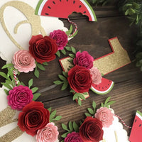 One in a melon cake topper, Watermelon High Chair Banner, one in a melon party, Watermelon Party Decorations