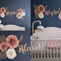 Set of 6 paper flowers, nursery paper flowers, Nursery wall decor, paper flower decor, girls room wall decor